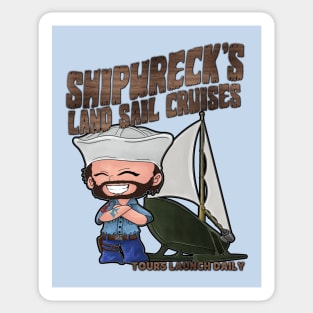 Shipwreck's Land Sail Crusies Sticker